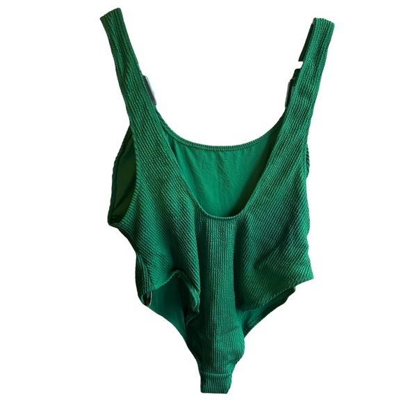 Aerie Crinkle Birthday Scoop Cheekiest One Piece Swimsuit green NWT beach XXL - Picture 2 of 6